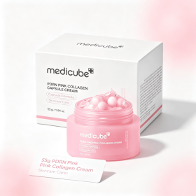 1.94oz Pink Collagen Capsule Face Cream, Moisturizing Facial Cream with PDRN Sodium DNA & 5% Niacinamide