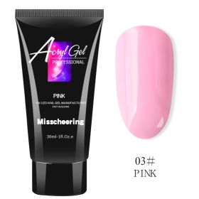 Painless Extension Glue Nail Art Without Paper Tray Fast Extension Crystal Model Painless Crystal Glue (Option: Pink)