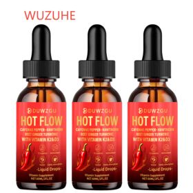 Cayenne Pepper Drops 60ml Cinnamon, Ginseng  Cayenne Pepper  Metabolism & Energy Support (Option: Picture color-3PCS)